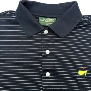 Amen‎ Corner Men's Masters Short Sleeve Blue Striped M Golf Polo Shirt